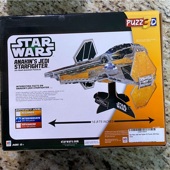 New MB Star Wars 3 D Puzzle Anakins’s Jedi Starfighter 220 Pc - Picture 2 of 4